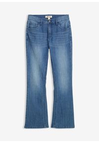 bonprix - Dżinsy o kroju bootcut, low waist. Okazja: na uczelnię. Kolor: niebieski. Styl: elegancki