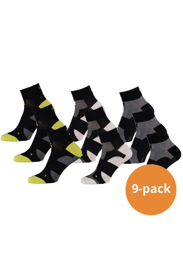 XTREME SOCKSWEAR - Skarpety kolarskie Xtreme Quarter, 9 par, Multi Czarne. Kolor: czarny. Sport: kolarstwo