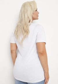 Born2be - Biały T-shirt z Ozdobnym Napisem Elimetis. Okazja: na co dzień. Kolor: biały. Wzór: napisy. Styl: casual #6