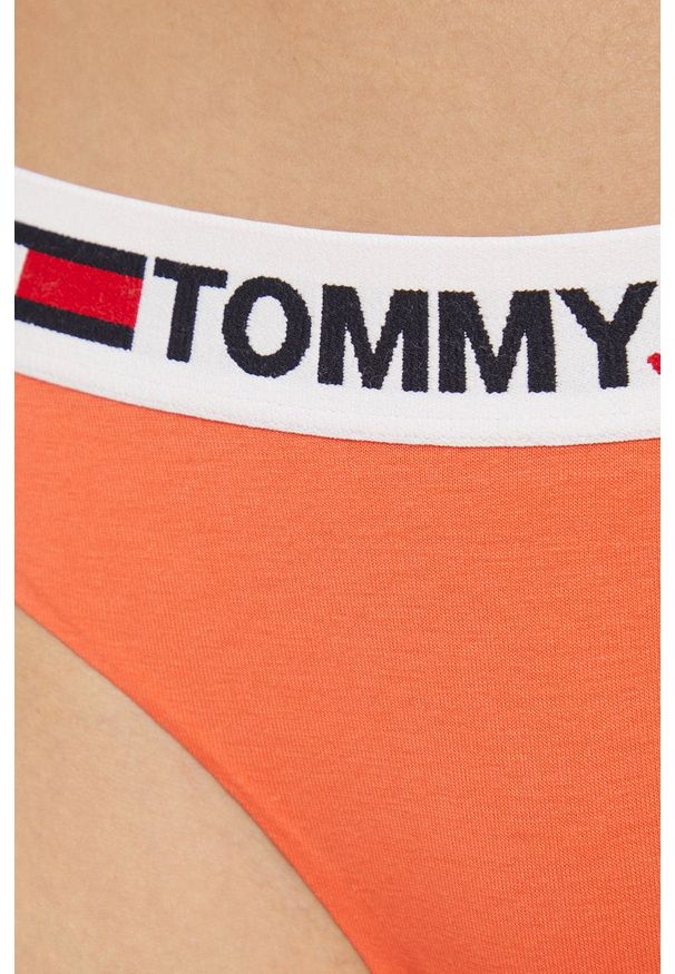 TOMMY HILFIGER - Tommy Hilfiger stringi kolor pomarańczowy. Kolor: pomarańczowy