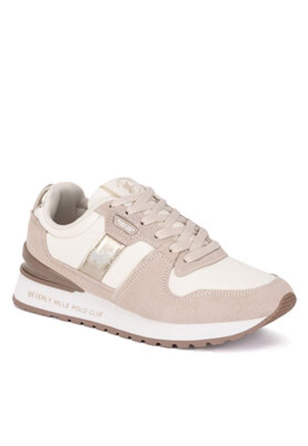 Beverly Hills Polo Club Sneakersy W-3C098-2A324 Beżowy. Kolor: beżowy. Materiał: skóra