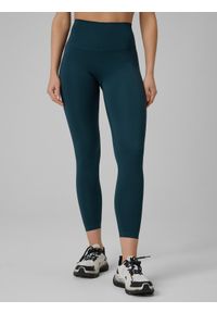 4f - 4F Legginsy treningowe szybkoschnące damskie - turkusowe L. Stan: podwyższony. Kolor: turkusowy. Materiał: włókno. Długość: długie. Sport: fitness #2