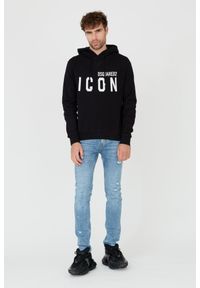 DSQUARED2 Czarna męska bluza Sweatshirt, Rozmiar L. Typ kołnierza: kaptur. Kolor: czarny