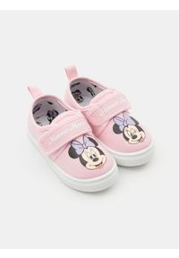 Sinsay - Bawełniane trampki Minnie Mouse - różowy. Kolor: różowy. Materiał: bawełna. Wzór: motyw z bajki