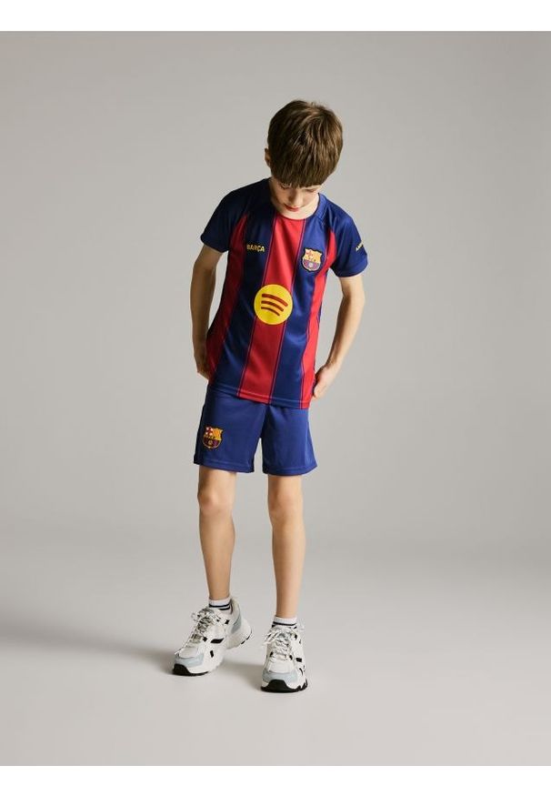 Reserved - Komplet FC Barcelona Yamal - granatowy. Kolor: niebieski. Materiał: dzianina. Wzór: gładki