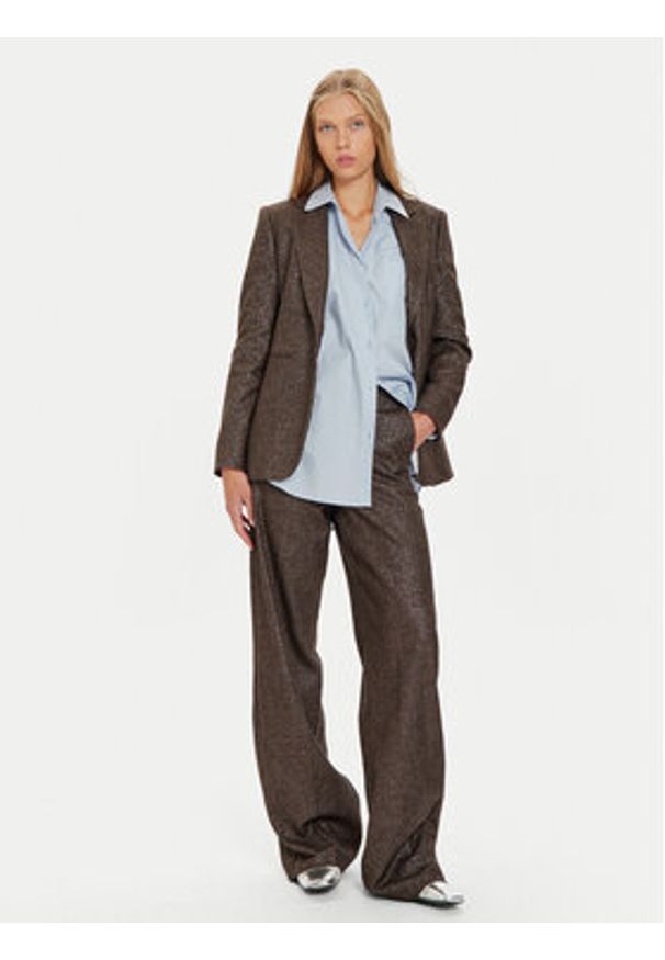 Marella Marynarka Seme 2423046012 Brązowy Regular Fit. Kolor: brązowy. Materiał: syntetyk