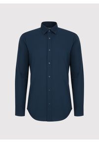 Pako Lorente - PAKO LORENTE – Casualowa koszula męska w kolorze granatowym. Okazja: na co dzień. Kolor: niebieski. Materiał: bawełna, elastan. Długość rękawa: długi rękaw. Długość: długie. Styl: casual #5