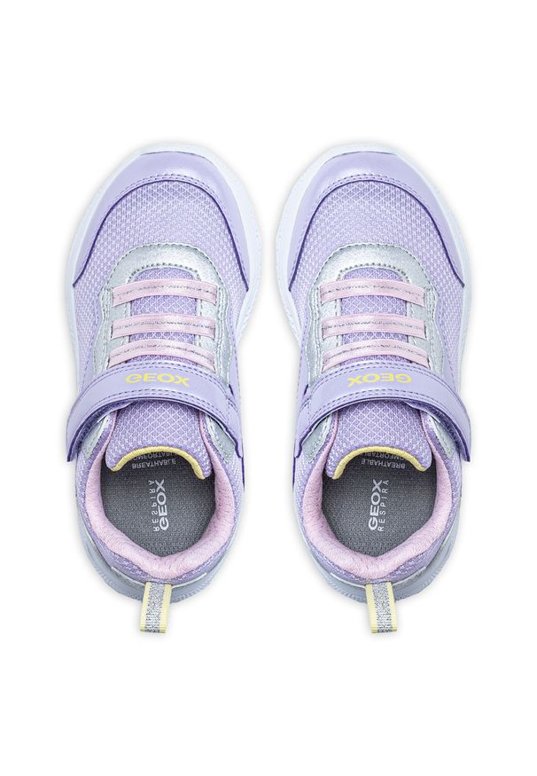 Geox - Sneakersy dziecięce fioletowe GEOX J Sprintye Girl. Kolor: fioletowy. Materiał: materiał. Sport: bieganie