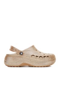 Klapki Crocs. Kolor: złoty. Obcas: na platformie