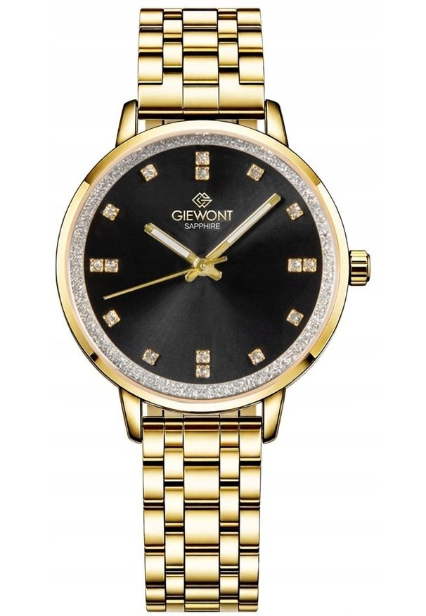 Zegarek Giewont Zegarek Damski Giewont Sapphire Złoto Czarny GW7370-B4. Kolor: czarny, złoty, wielokolorowy