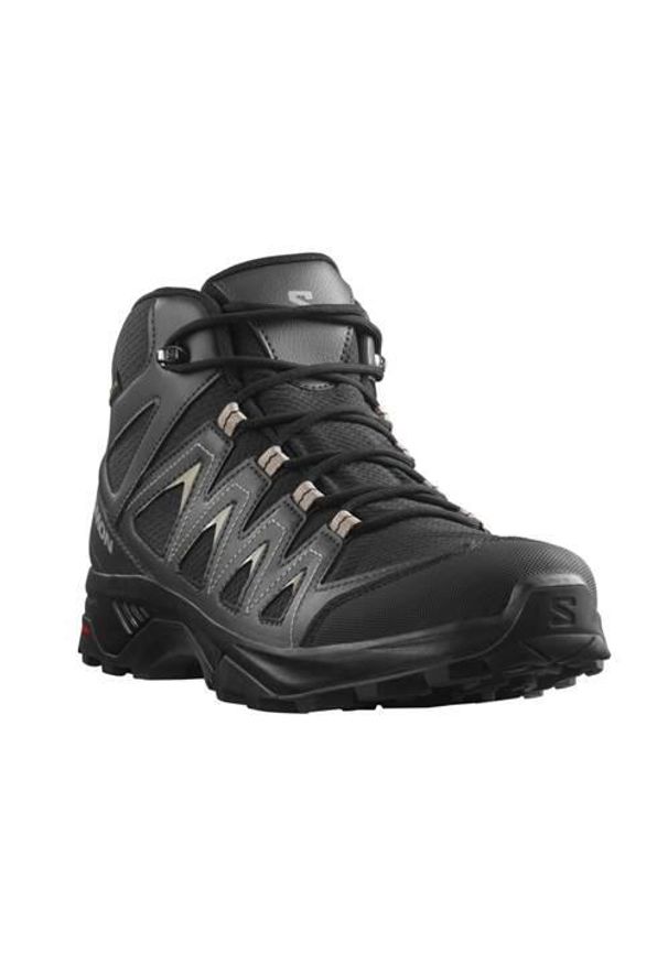 salomon - Buty trekkingowe męskie Salomon X Braze Mid Gtx. Zapięcie: sznurówki. Kolor: czarny. Materiał: materiał, tkanina, syntetyk, guma. Szerokość cholewki: normalna