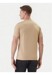 Karl Lagerfeld - KARL LAGERFELD T-Shirt 755060 562242 Beżowy Regular Fit. Typ kołnierza: dekolt w karo. Kolor: beżowy. Materiał: bawełna #4