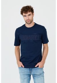 Aeronautica Militare - AERONAUTICA MILITARE Granatowy bawełniany męski t-shirt, Rozmiar XXL. Kolor: niebieski. Materiał: bawełna