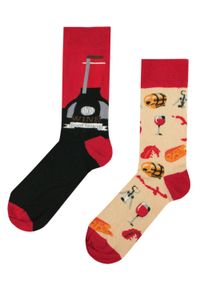 His Story - Skarpetki Bawełniane - Tematyczne - Motyw Wina. Kolor: czerwony, wielokolorowy. Materiał: elastan, bawełna, poliamid #3
