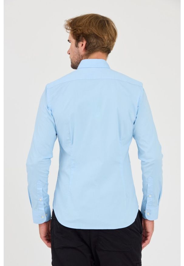 La Martina - LA MARTINA Błękitna męska koszula Poplin Stretch, Rozmiar XXL. Kolor: niebieski