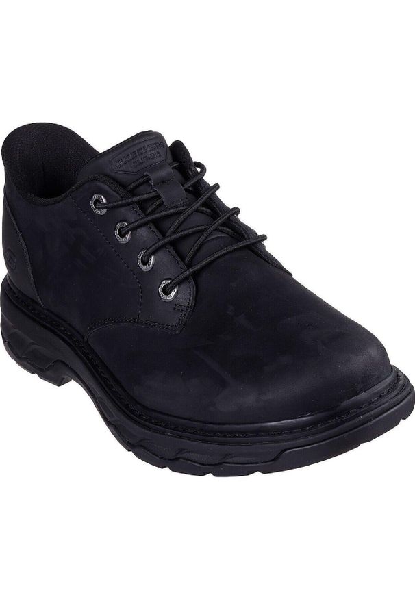 skechers - Buty sportowe męskie Skechers Lockett Gustav. Kolor: czarny. Materiał: skóra, materiał. Sport: fitness