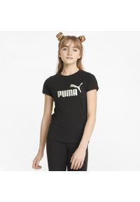 Puma Koszulka Ess+ Logo 84695301. Kolor: czarny. Sport: joga i pilates