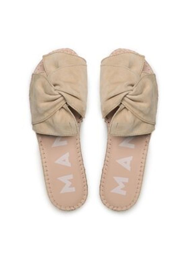 Manebi Espadryle Sandals With Knot M 1.1 JK Beżowy. Kolor: beżowy. Materiał: zamsz, skóra