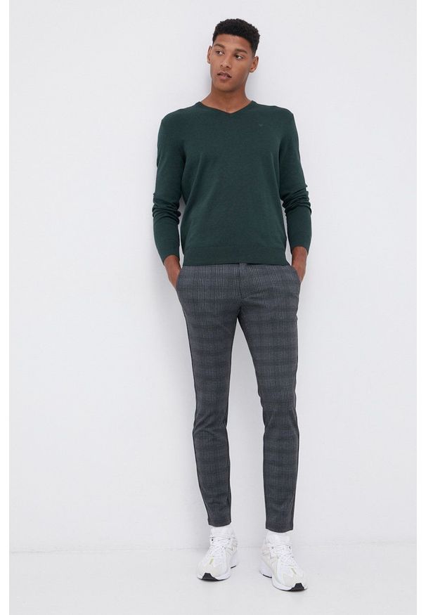 Tom Tailor - Sweter. Okazja: na co dzień. Kolor: zielony. Materiał: bawełna, materiał. Długość rękawa: długi rękaw. Długość: długie. Styl: casual