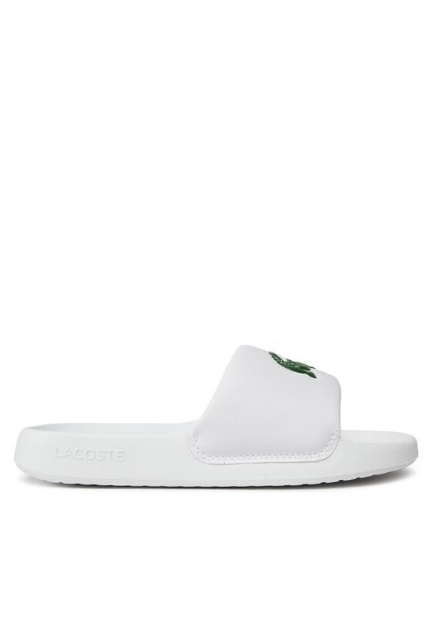 Lacoste Klapki Serve Slide 1.0 123 1 Cuj 745CUJ0012-082 Biały. Kolor: biały. Materiał: skóra