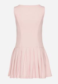 Born2be - Różowa Sukienka z Plisowanym Dołem Tunelia. Okazja: na co dzień. Kolor: różowy. Styl: klasyczny, elegancki, casual #5