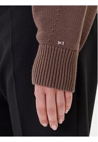 TOMMY HILFIGER - Tommy Hilfiger Sweter WW0WW45700 Brązowy Regular Fit. Kolor: brązowy. Materiał: bawełna
