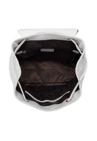 Wittchen - Damski plecak worek skórzany z poziomym suwakiem. Kolor: biały. Materiał: skóra. Wzór: gładki #5