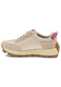 Beżowe Sneakersy Filippo Sportowe Obuwie Damskie. Kolor: beżowy. Materiał: zamsz, materiał #2