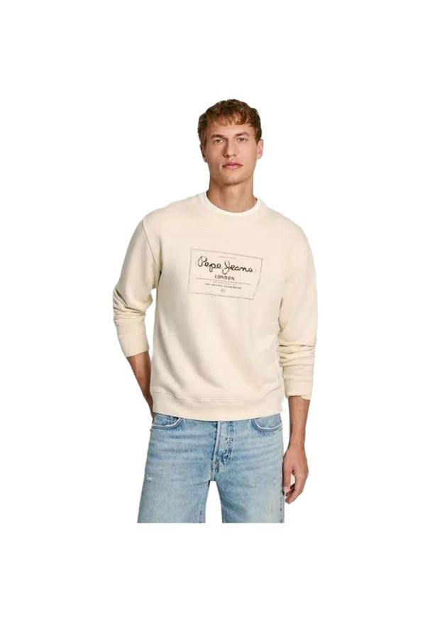 Bluza Pepe Jeans Simon. Kolor: beżowy. Sport: fitness