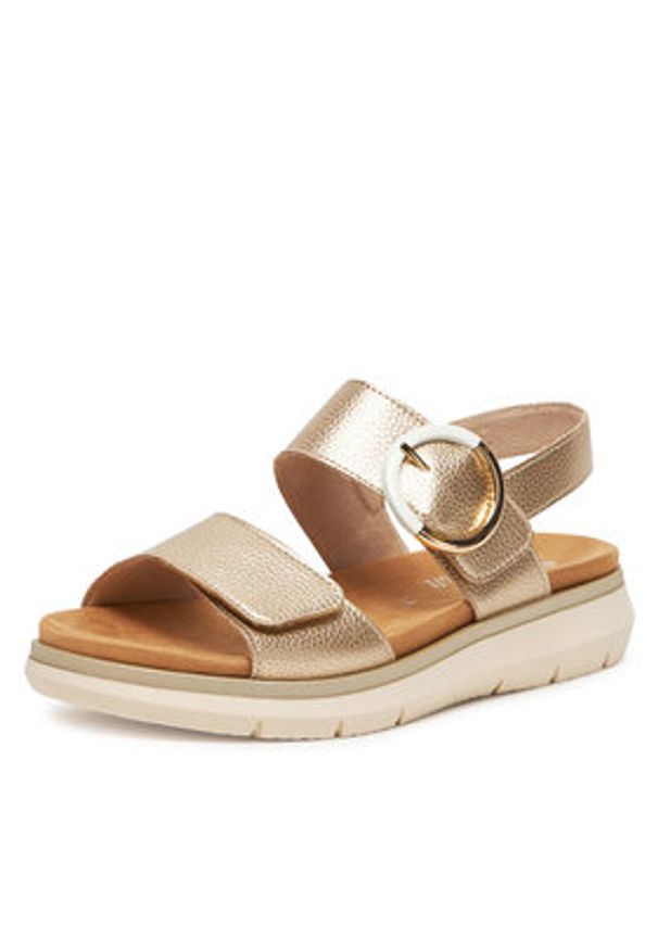 Remonte Sandały D2K50-90 Złoty. Kolor: złoty. Materiał: syntetyk, materiał