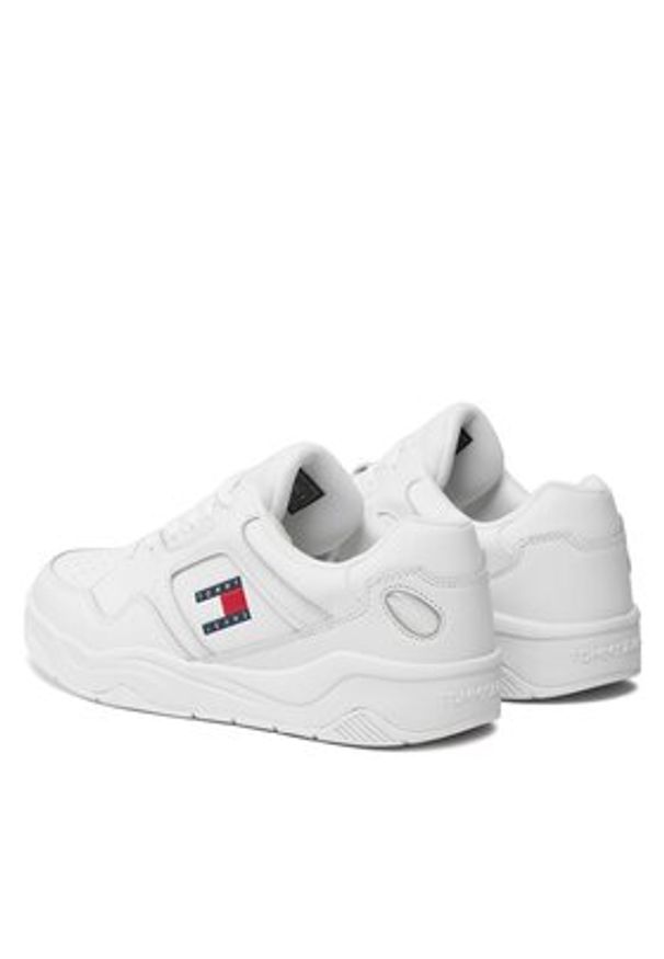 Tommy Jeans Sneakersy Tjm Leather Outsole Color EM0EM01350 Biały. Kolor: biały. Materiał: skóra