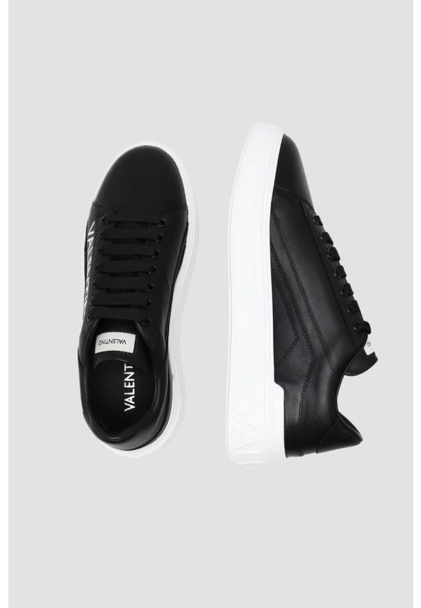 Valentino by Mario Valentino - VALENTINO Czarne sneakersy REY LACE-UP, Rozmiar 42. Kolor: czarny