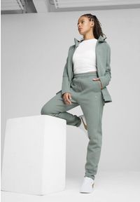 Puma - Damska rozpinana bluza z kapturem EVOSTRIPE PUMA Green Moon. Typ kołnierza: kaptur. Kolor: zielony