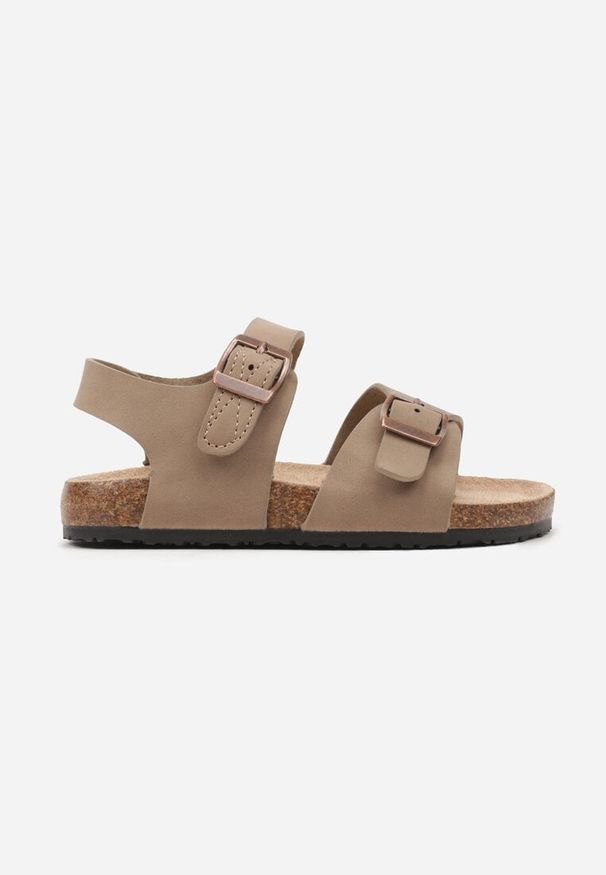Born2be - Beżowe Sandały z Korkową Podeszwą Zapinane na Sprzączki Gavilia. Zapięcie: sprzączka. Kolor: beżowy. Sezon: lato. Styl: elegancki