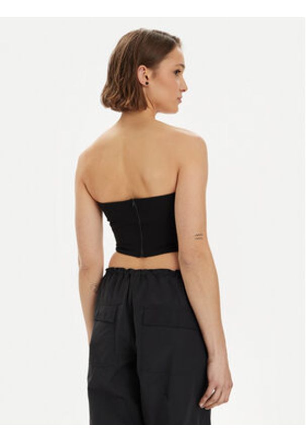 Gina Tricot Top 21293 Czarny Slim Fit. Kolor: czarny. Materiał: syntetyk