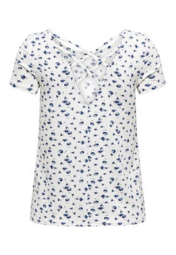 only - ONLY Bluzka Bera 15368588 Biały Regular Fit. Kolor: biały. Materiał: wiskoza