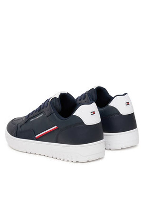TOMMY HILFIGER - Tommy Hilfiger Sneakersy Th Basket Core Stripes FM0FM05631 Granatowy. Kolor: niebieski. Materiał: skóra
