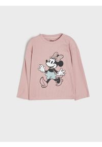 Sinsay - Koszulka Myszka Minnie - różowy. Kolor: różowy. Długość rękawa: długi rękaw. Długość: długie. Wzór: motyw z bajki #1