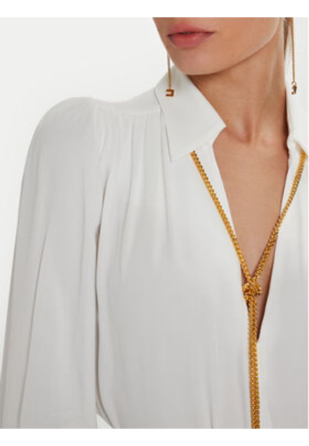 Elisabetta Franchi Bluzka CA0-934-6E2-V420 Biały Standard Fit. Kolor: biały. Materiał: syntetyk