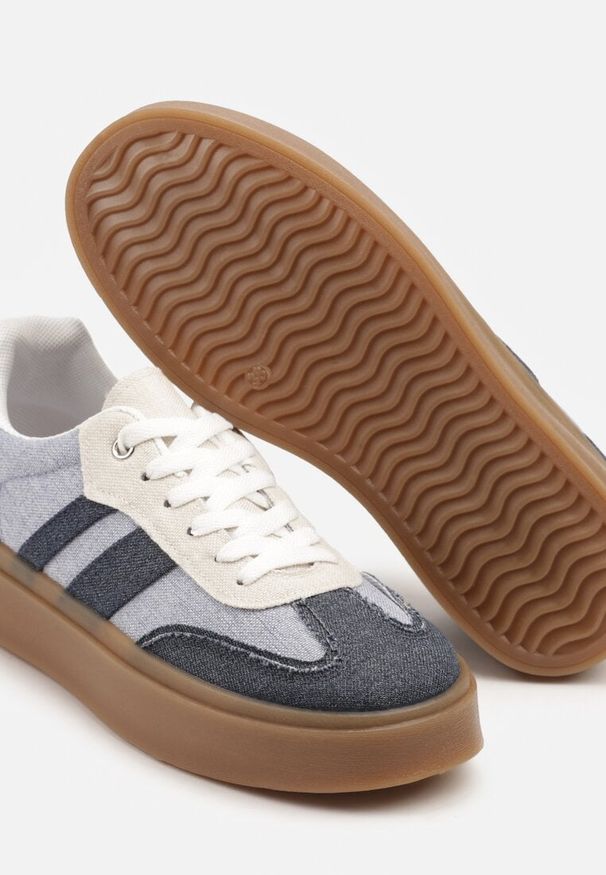 Born2be - Granatowe Sneakersy na Kauczukowej Podeszwie Ardislo. Okazja: na co dzień. Kolor: niebieski. Materiał: kauczuk