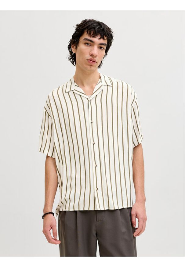 Jack & Jones Koszula Jeff 12288853 Beżowy Relaxed Fit. Kolor: beżowy. Materiał: wiskoza