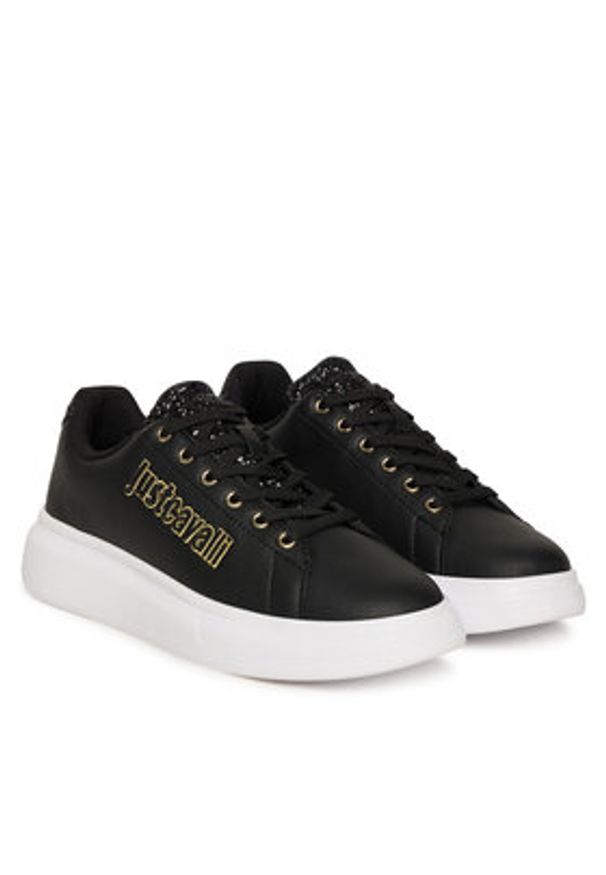 Just Cavalli Sneakersy 79RA3SB3 ZPB46 Czarny. Kolor: czarny. Materiał: skóra