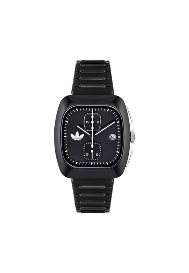 Adidas - adidas Zegarek Retro Wave Two Chrono AOSY24533 Czarny. Kolor: czarny. Materiał: syntetyk. Styl: retro