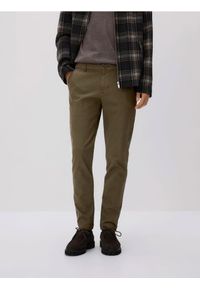Reserved - Spodnie chino slim fit - brązowy. Kolor: brązowy. Materiał: tkanina #1