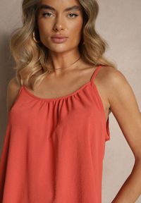 Renee - Różowy Basicowy Top z Bawełną Thireldi. Kolor: różowy. Materiał: bawełna. Sezon: lato