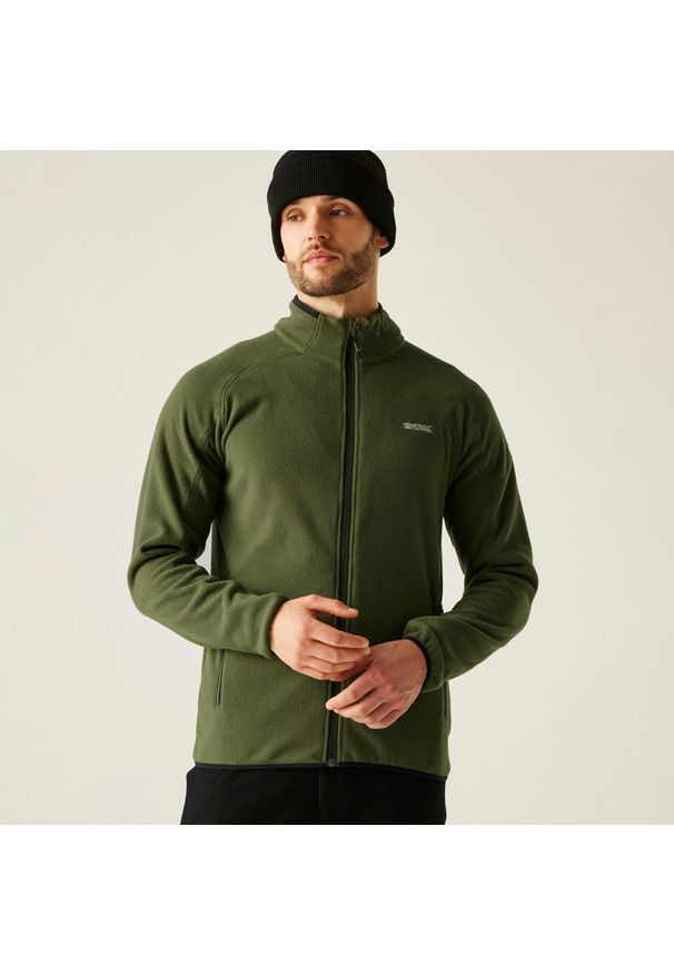 Regatta - Hadfield Męski polar do chodzenia z pełnym zamkiem błyskawicznym. Kolor: zielony. Materiał: polar. Sport: turystyka piesza