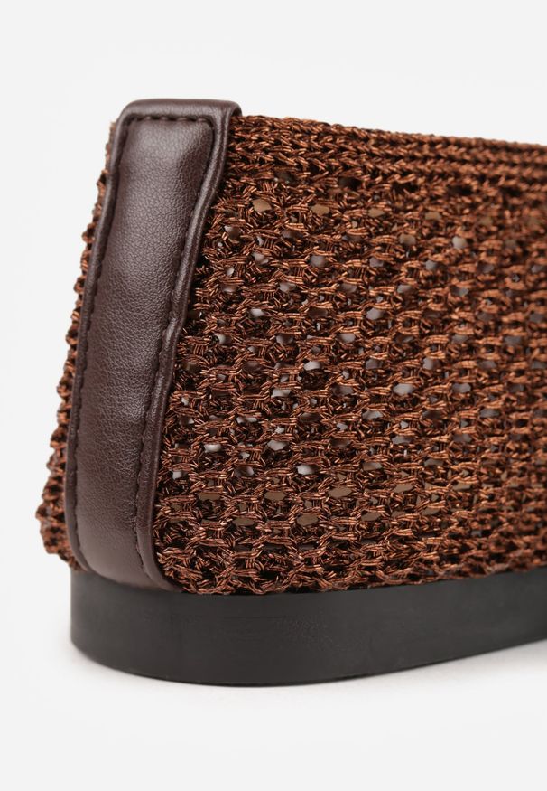 Renee - Brązowe Balerinki VICES z Plecioną Cholewką Mahala. Okazja: na co dzień. Kolor: brązowy. Szerokość cholewki: normalna. Styl: boho, elegancki, casual