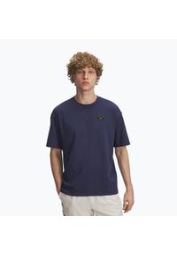 Koszulka Under Armour Woven Label Heavyweight. Kolor: niebieski. Sport: fitness #1