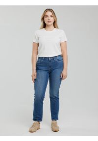 Big-Star - Koszulka damska z logo BIG STAR z kolekcji Authentic biała Della 100. Kolor: biały. Materiał: dzianina, poliester, materiał. Wzór: aplikacja. Styl: klasyczny #4