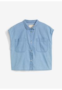 bonprix - Bluzka dżinsowa z miękko układającej się bawełny. Kolor: niebieski. Materiał: bawełna. Sezon: lato #1